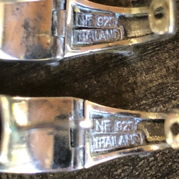 Vintage Sterling Silver, and Marcasite Cuff Earrings - Picture 7 of 7